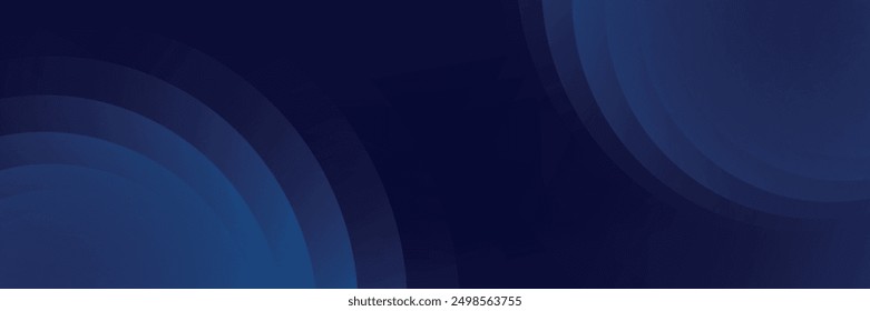 Abstract blue glowing geometric lines on dark blue background. Modern shiny blue circle lines pattern