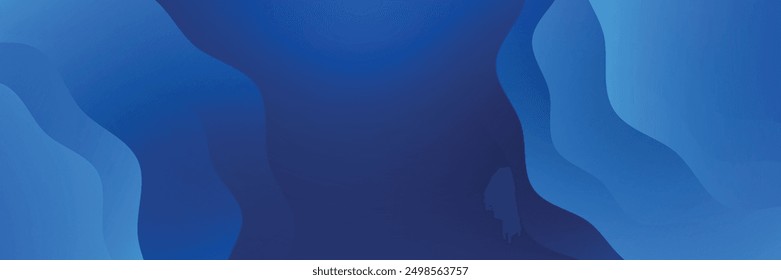 Abstract blue glowing geometric lines on dark blue background. Modern shiny blue circle lines pattern