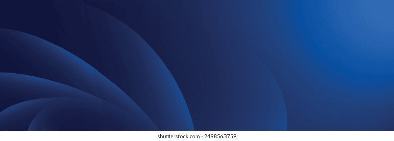 Abstract blue glowing geometric lines on dark blue background. Modern shiny blue circle lines pattern