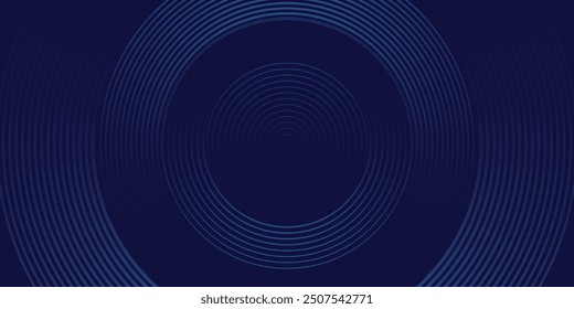 Abstrakte blaue leuchtende geometrische Linien moderne glänzende blaue Kreislinien Muster. Anzug für Bezug, Banner, Broschüre moderne Kunst blauer Hintergrund blau dunkel