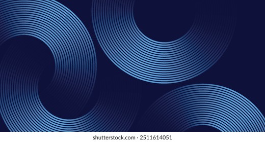 Abstract blue glowing geometric lines modern shiny blue circle lines pattern. Suit for cover, banner, brochure