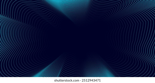 Líneas geométricas brillantes azules Abstractas Modelo azul brillante moderno de las líneas circulares. Traje para la cubierta, Anuncio, folleto. ilustración del Vector