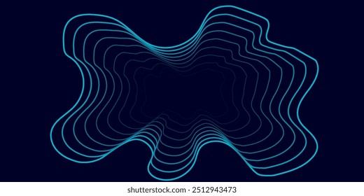 Abstract blue glowing geometric lines modern shiny blue circle lines pattern. Suit for cover, banner, brochure. vector ilustration