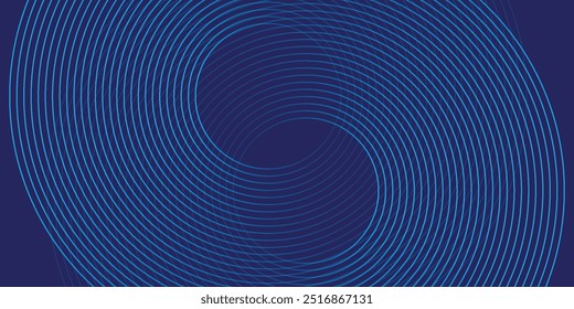 Abstrakte blaue glühende geometrische Linien auf dunkelblauem Hintergrund