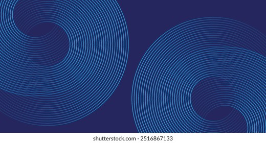 Abstract blue glowing geometric lines on dark blue background