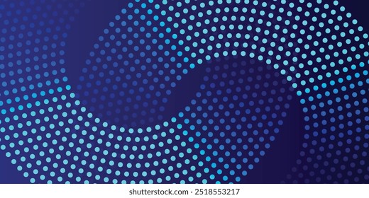 Líneas geométricas brillantes azules Abstractas sobre fondo azul oscuro. Moderno patrón de líneas de círculo azul brillante. Concepto de tecnología futurista. Traje para el Sitio web de cabecera del folleto del Anuncio del cartel de la cubierta