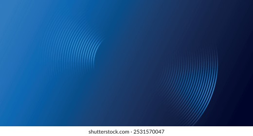 Líneas geométricas brillantes azules Abstractas sobre fondo azul oscuro. Moderno patrón de líneas de círculo azul brillante. Concepto de tecnología futurista.