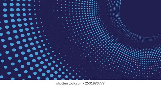 Abstract blue glowing geometric lines on dark blue background. Modern shiny blue circle lines pattern. Futuristic technology concept
