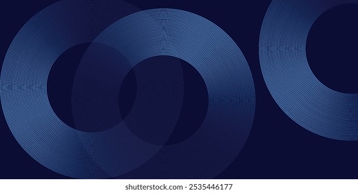 Abstract blue glowing geometric lines modern shiny blue circle lines pattern. Suit for cover, banner, brochure