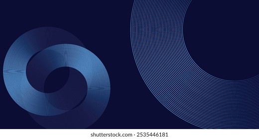 Líneas geométricas brillantes azules Abstractas Modelo azul brillante moderno de las líneas circulares. Traje para la cubierta, Anuncio, folleto