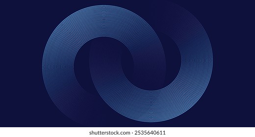 Líneas geométricas brillantes azules Abstractas Modelo azul brillante moderno de las líneas circulares