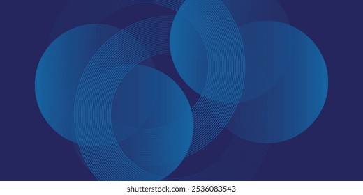 Abstract blue glowing geometric lines on dark blue background. vektor eps10