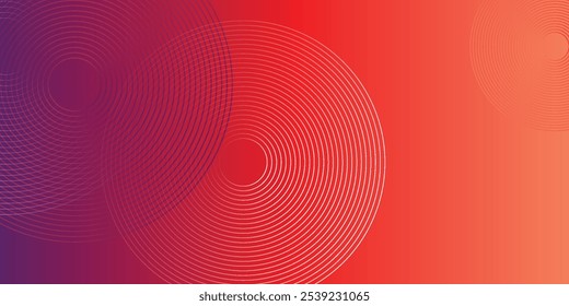 Abstract blue glowing geometric lines on dark blue background. Modern shiny blue circle lines pattern.