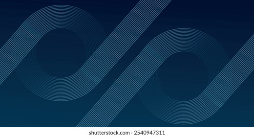 Líneas geométricas brillantes azules Abstractas sobre fondo azul oscuro. Moderno patrón de líneas de círculo azul brillante. Concepto de tecnología futurista. Traje para la cubierta, cartel,