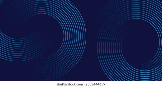 Abstract blue glowing geometric lines modern shiny blue circle lines pattern. illustration vector eps10