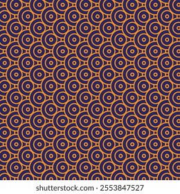Abstract blue glowing geometric lines on dark blue background. Modern shiny blue circle lines pattern. Futuristic technology concept. Suit for cover, poster, banner, header, website.eps10