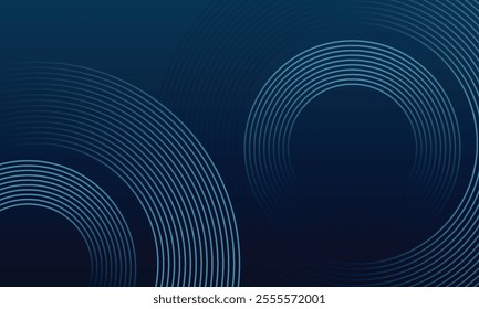 Abstract blue glowing geometric lines on dark blue background. Vector Illustration