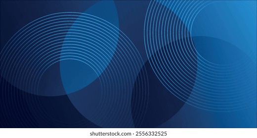 Abstract blue glowing geometric lines modern shiny blue circle lines pattern. Suit for cover, banner, brochure
