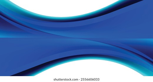 Abstract blue glowing geometric lines on dark blue background. Modern shiny blue circle lines pattern