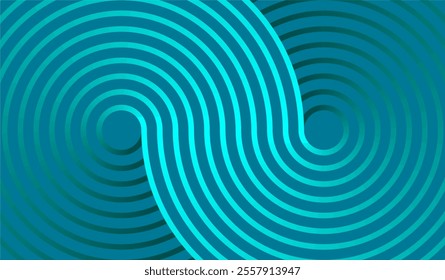 Abstract blue glowing geometric lines on a dark blue background with shiny circular patterns. Ideal for technology-themed covers, posters, banners, and websites. EPS 10.