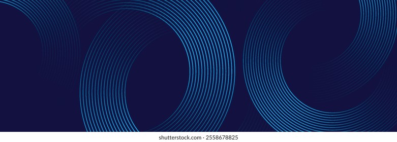 Abstract blue glowing geometric lines modern shiny blue circle lines pattern. 