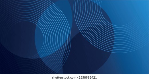 Abstract blue glowing geometric lines modern shiny blue circle lines pattern. Suit for cover, banner, brochure