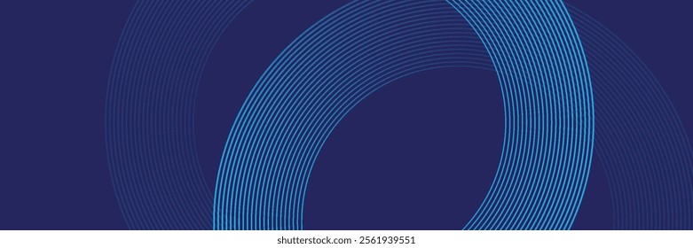 Abstract blue glowing geometric lines on dark blue background. vektor illustration