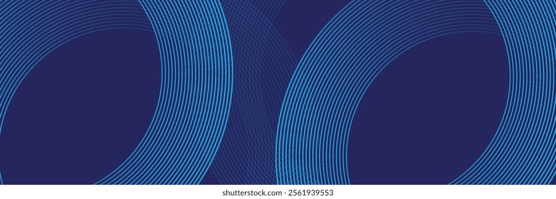 Abstract blue glowing geometric lines on dark blue background. vektor illustration