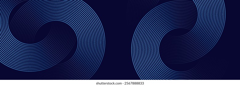 Abstract blue glowing geometric lines modern shiny blue circle lines pattern. Suit for cover, banner, brochure