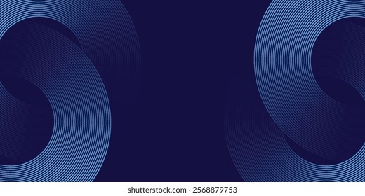 Abstract blue glowing geometric lines modern shiny blue circle lines pattern. Suit for cover, banner, brochure