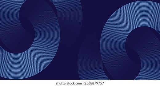 Abstract blue glowing geometric lines modern shiny blue circle lines pattern. Suit for cover, banner, brochure