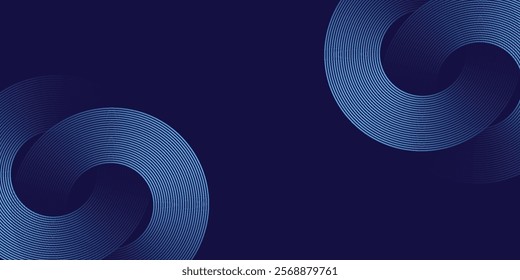Abstract blue glowing geometric lines modern shiny blue circle lines pattern. Suit for cover, banner, brochure