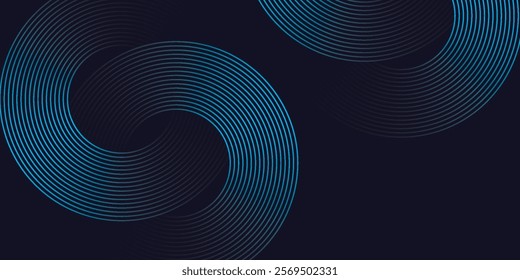 Abstract blue glowing geometric lines modern shiny blue circle lines pattern. Suit for cover, banner,