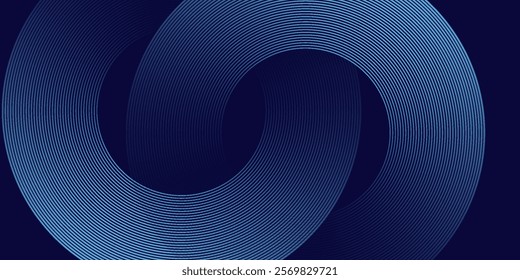 Abstract blue glowing geometric lines modern shiny blue circle lines pattern. Suit for cover, banner, brochure