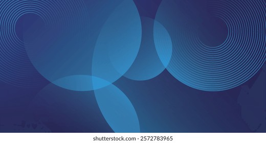 Abstract blue glowing geometric lines modern shiny blue circle lines pattern. Suit for cover, banner, brochure
