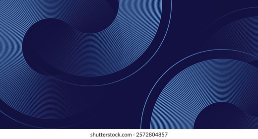 Abstract blue glowing geometric lines modern shiny blue circle lines pattern. Suit for cover simple modern art