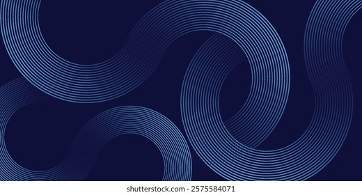 Abstract blue glowing geometric lines modern shiny blue circle lines pattern art