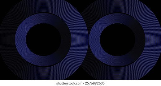 Abstract blue glowing geometric lines modern shiny blue circle lines pattern. Suit for cover, banner, brochure modern arts black background blue dark.