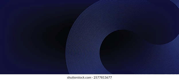 Abstract blue glowing geometric lines modern shiny blue circle lines pattern. Suit for cover, banner, brochure