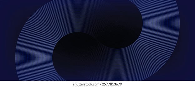 Abstract blue glowing geometric lines modern shiny blue circle lines pattern. Suit for cover, banner, brochure