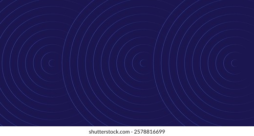 Abstract blue glowing geometric lines on dark blue background. Modern shiny blue circle lines pattern. Futuristic technology concept. Suit for cover, poster, banner, header, website.