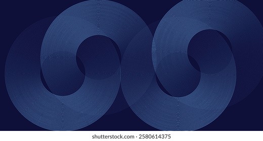 Abstract blue glowing geometric lines modern shiny blue circle lines pattern modern art
