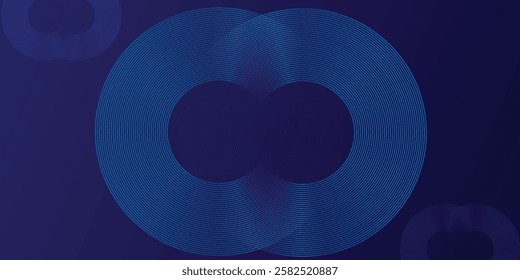 Abstract blue glowing geometric lines modern shiny blue circle lines pattern. Suit for cover, banner, brochure