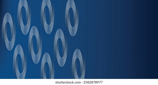 Abstract blue glowing geometric lines modern shiny blue circle lines pattern. Suit for cover, banner, brochure