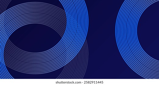 Abstract blue glowing geometric lines modern shiny blue circle lines pattern. Suit for cover, banner, brochure etc.