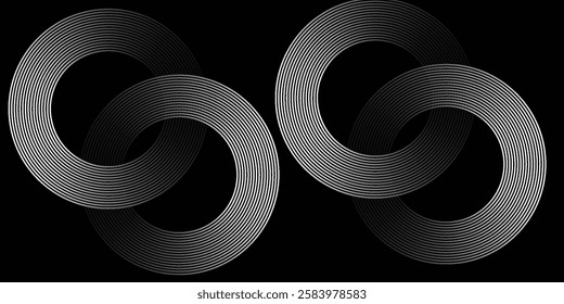 Abstract blue glowing geometric lines on dark blue background circle arts