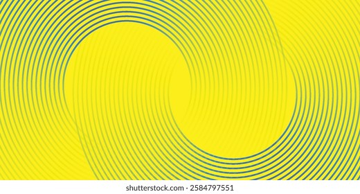 Abstract blue glowing geometric lines on dark blue background. Modern shiny blue circle lines pattern. Futuristic technology concept. Suit for cover, poster, banner, brochure, header, website. eps 10