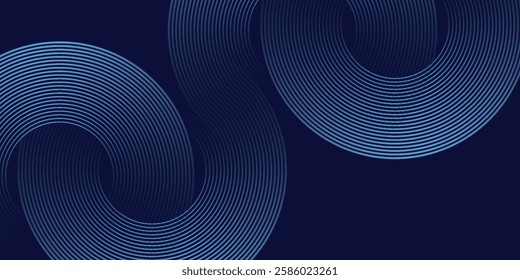 Abstract blue glowing geometric lines modern shiny blue circle lines pattern. Suit for cover, banner background
