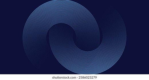 Abstract blue glowing geometric lines modern shiny blue circle lines pattern. Suit for cover, banner background