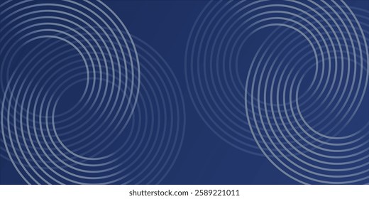 abstract blue glowing geometric lines on dark blue background. Modern shiny blue circle lines pattern. Suit for cover, poster, banner, brochure, header, website